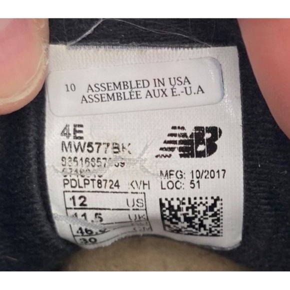 New Balance MW577 Size 12 Black Leather Lace Up Walking Comfort Shoe - Picture 13 of 13